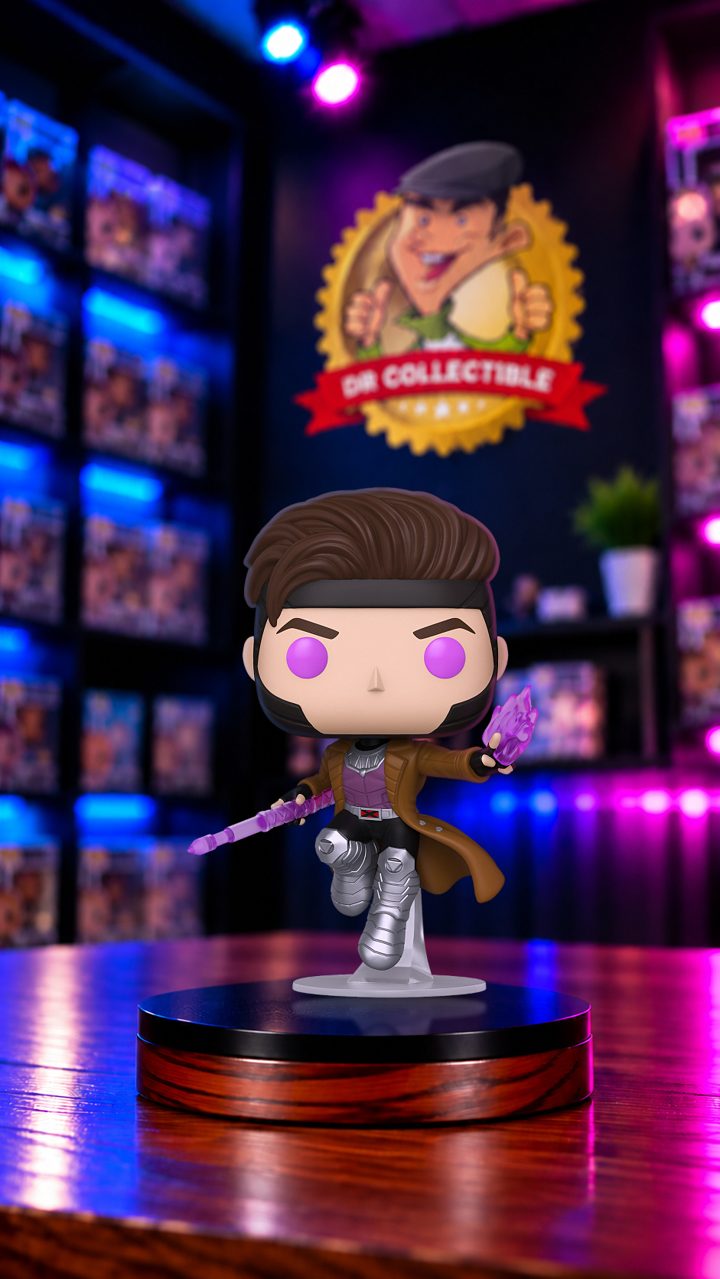 A DrCollectible figure in the store's themed studio scene